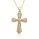 A popular retro rhinestone cross pendant necklace from Europe and America, a creative women's fashion pendant collarbone chain A popular retro rhinestone cross pendant necklace from Europe and America, a creative women's fashion pendant collarbone chain
