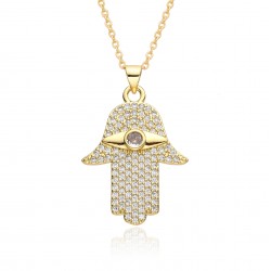 Cross-border European and American jewelry, niche design, Fatima's Hand necklace, personalized and fashionable, Devil's Eye pendant necklace