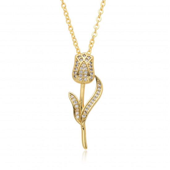 New European and American products in the ins style, popular on Amazon, fashionable and individual Rose women's 18k pendant necklace hair styling New European and American products in the ins style, popular on Amazon, fashionable and individual Rose women's 18k pendant necklace hair styling