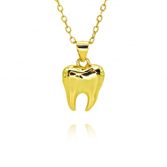 The new cross-border personalized three-dimensional teeth and heart pendant necklace features a simple and niche design with a copper gold-plated collarbone chain The new cross-border personalized three-dimensional teeth and heart pendant necklace features a simple and niche design with a copper gold-plated collarbone chain