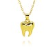 The new cross-border personalized three-dimensional teeth and heart pendant necklace features a simple and niche design with a copper gold-plated collarbone chain The new cross-border personalized three-dimensional teeth and heart pendant necklace features a simple and niche design with a copper gold-plated collarbone chain