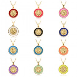 European and American fashion cross-border religious copper Jesus oil drop pendant jewelry, women's Catholic Virgin Mary necklace