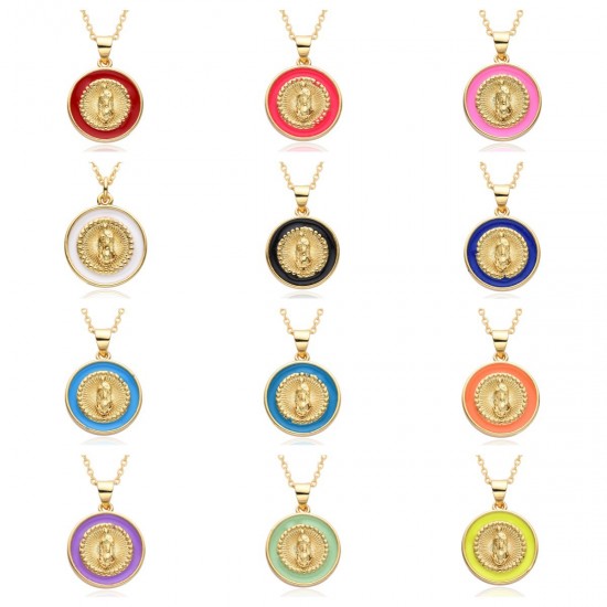 European and American fashion cross-border religious copper Jesus oil drop pendant jewelry, women's Catholic Virgin Mary necklace European and American fashion cross-border religious copper Jesus oil drop pendant jewelry, women's Catholic Virgin Mary necklace