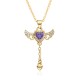 A zircon necklace featuring a female Cupid's heart, a trendy, light luxury and niche design with angel wings and heart-shaped tassels A zircon necklace featuring a female Cupid's heart, a trendy, light luxury and niche design with angel wings and heart-shaped tassels