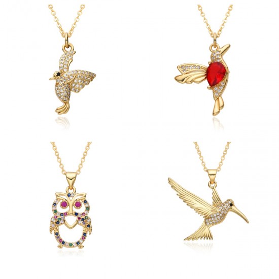 Cross-border new gold-plated bird necklace, elegant accessory, full of diamonds, unique and versatile, fashionable Instagram collarbone chain for women Cross-border new gold-plated bird necklace, elegant accessory, full of diamonds, unique and versatile, fashionable Instagram collarbone chain for women