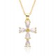 Cross-border Amazon's best-selling pearl zircon cross necklace for women is a niche, light luxury and personalized colored gemstone jewelry Cross-border Amazon's best-selling pearl zircon cross necklace for women is a niche, light luxury and personalized colored gemstone jewelry