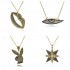 Cross-border copper-plated 18k real gold slightly inlaid light luxury zircon pendant, versatile necklace, personalized octagonal star trend collarbone chain