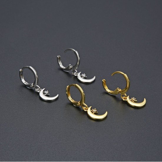 Simple and inS-style star and moon combination earrings for women, fresh and sweet earrings, Japanese and Korean style ear buckles wholesale Simple and inS-style star and moon combination earrings for women, fresh and sweet earrings, Japanese and Korean style ear buckles wholesale