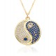 Chinese hip-hop micro-set pendant necklace, Tai Chi Bagua pendant, men's necklace, zircon pendant, hip-hop accessories Chinese hip-hop micro-set pendant necklace, Tai Chi Bagua pendant, men's necklace, zircon pendant, hip-hop accessories