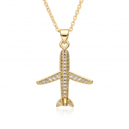 New European and American products in the style of Instagram, Amazon's best-selling fashion and individuality, 18k aircraft and aircraft women's pendant necklaces, consignment New European and American products in the style of Instagram, Amazon's best-selling fashion and individuality, 18k aircraft and aircraft women's pendant necklaces, consignment
