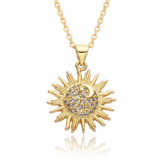 A variety of golden copper pendants studded with diamonds, zircon starfish, sunflower, O-shaped necklaces, women's accessories, and cute girl pendants A variety of golden copper pendants studded with diamonds, zircon starfish, sunflower, O-shaped necklaces, women's accessories, and cute girl pendants