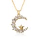 The new European and American ethnic style slightly set zircon sun and moon necklace pendant features a light luxury and niche design with a cold collarbone chain The new European and American ethnic style slightly set zircon sun and moon necklace pendant features a light luxury and niche design with a cold collarbone chain