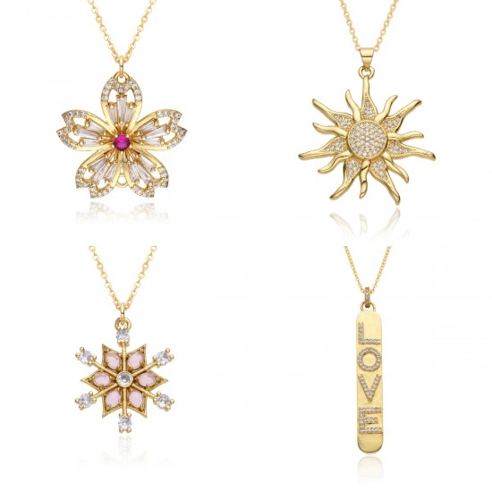 The new best-selling necklaces and pendants in foreign trade are exquisitely crafted with slightly set zircon small sunflowers and golden jewelry that retains color The new best-selling necklaces and pendants in foreign trade are exquisitely crafted with slightly set zircon small sunflowers and golden jewelry that retains color