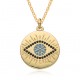 Amazon Europe and America cross-border micro-set colored diamond Bohemian Devil's Eye Disc pendant necklace Amazon Europe and America cross-border micro-set colored diamond Bohemian Devil's Eye Disc pendant necklace