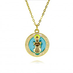 European and American cross-border religious personality cartoon idol collarbone chain oil-dripping God pendant necklace copper plated with 18k real gold