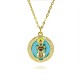 European and American cross-border religious personality cartoon idol collarbone chain oil-dripping God pendant necklace copper plated with 18k real gold European and American cross-border religious personality cartoon idol collarbone chain oil-dripping God pendant necklace copper plated with 18k real gold
