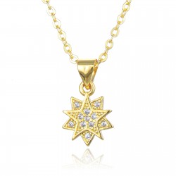 European and American cross-border trade full-diamond zircon hexagonal star pendant necklace for women, light luxury and simple style collarbone chain in stock