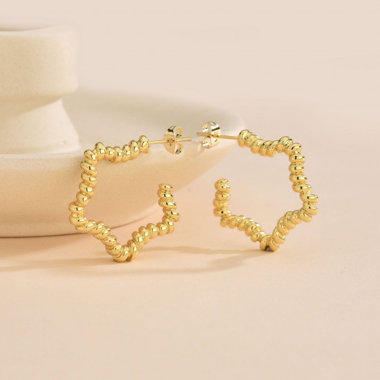 European and American style metal spiral five-pointed star earrings spring and summer new trendy, simple, individual and fashionable star-shaped ear rings and earrings European and American style metal spiral five-pointed star earrings spring and summer new trendy, simple, individual and fashionable star-shaped ear rings and earrings