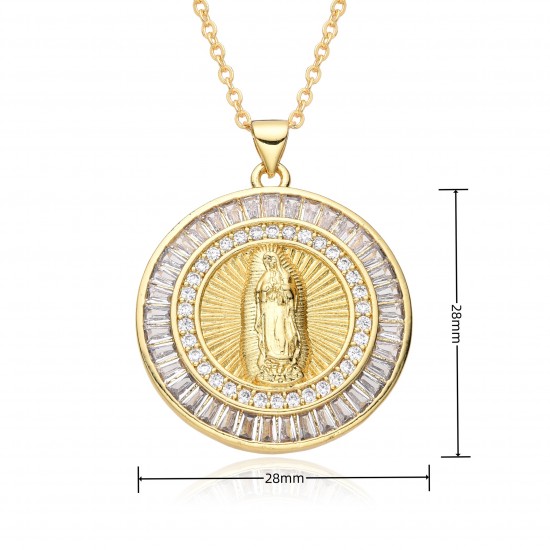 European and American cross-border religious personality deity collarbone chain Zircon eco-friendly copper material pendant necklace copper plated 18kg 069 European and American cross-border religious personality deity collarbone chain Zircon eco-friendly copper material pendant necklace copper plated 18kg 069