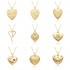 The 2023 new heart-shaped diamond-encrusted necklace for women features a simple and niche design. It is a heart-shaped collarbone chain with a copper plating of 18K real gold