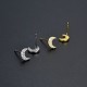 Cross-border European, American and Korean version diamond-encrusted zircon CZ moon earrings, color-preserving gold and silver women's earrings, fresh and sweet in stock Cross-border European, American and Korean version diamond-encrusted zircon CZ moon earrings, color-preserving gold and silver women's earrings, fresh and sweet in stock