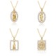 Amazon square Virgin zirconia necklace pendant for women, retro fashion, individual elegance, colorful micro-set electroplated jewelry Amazon square Virgin zirconia necklace pendant for women, retro fashion, individual elegance, colorful micro-set electroplated jewelry