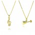 New European and American copper-plated 18k gold guitar necklace, music fashion pendant, simple and individual, suitable for both men and women, sweater chain