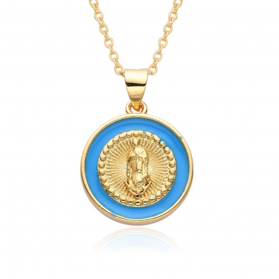 European and American fashion cross-border religious copper Jesus oil drop pendant jewelry, women's Catholic Virgin Mary necklace European and American fashion cross-border religious copper Jesus oil drop pendant jewelry, women's Catholic Virgin Mary necklace