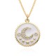 Cross-border sources of European and American fashion oil-drop moon and star geometric pendant necklaces, INS copper micro-set accessories Cross-border sources of European and American fashion oil-drop moon and star geometric pendant necklaces, INS copper micro-set accessories