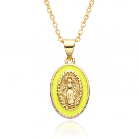 European and American cross-border religious oval oil drop pendant, women's jewelry, God Jesus, Virgin Mary necklace European and American cross-border religious oval oil drop pendant, women's jewelry, God Jesus, Virgin Mary necklace