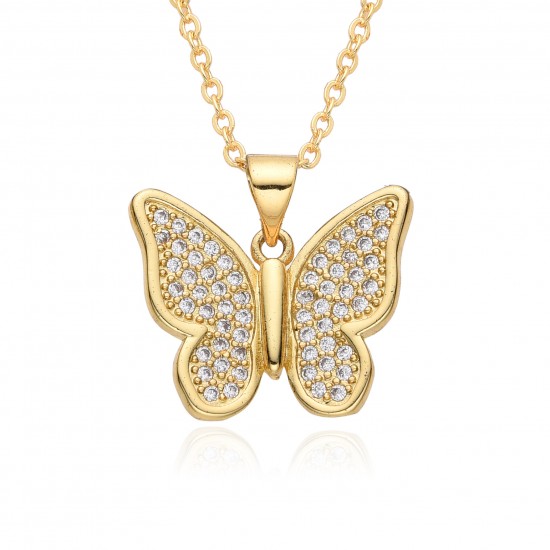 High-end style, unique personality, trapezonal color butterfly necklace, pendant, light luxury, retro collarbone chain, neck chain, best friend accessory High-end style, unique personality, trapezonal color butterfly necklace, pendant, light luxury, retro collarbone chain, neck chain, best friend accessory