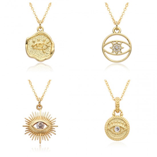 Amazon cross-border trendy jewelry: New Devil's Eye micro-set zircon pendant 18k Collarbone necklace in stock for consignment Amazon cross-border trendy jewelry: New Devil's Eye micro-set zircon pendant 18k Collarbone necklace in stock for consignment