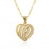 European and American jewelry, fashionable diamond-encrusted striped heart-shaped pendant necklace, women's collarbone chain, zircon CZ sweater chain design sense