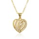 European and American jewelry, fashionable diamond-encrusted striped heart-shaped pendant necklace, women's collarbone chain, zircon CZ sweater chain design sense European and American jewelry, fashionable diamond-encrusted striped heart-shaped pendant necklace, women's collarbone chain, zircon CZ sweater chain design sense