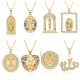 Cross-border exclusive personalized design micro-set zircon color fashionable light luxury trendy necklace, Death Scythe copper gold-plated Cross-border exclusive personalized design micro-set zircon color fashionable light luxury trendy necklace, Death Scythe copper gold-plated