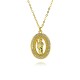 European and American cross-border religious personality statue collarbone chain Zircon Catholic Virgin Mary pendant necklace copper plated with 18k real gold European and American cross-border religious personality statue collarbone chain Zircon Catholic Virgin Mary pendant necklace copper plated with 18k real gold