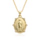 European and American cross-border religious personality statue collarbone chain Zircon eco-friendly copper material pendant necklace copper plating 18kB217 European and American cross-border religious personality statue collarbone chain Zircon eco-friendly copper material pendant necklace copper plating 18kB217