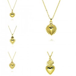 Heart-shaped gold-plated 18K pendant, heart-shaped zircon accessory, cross-border fashion from Europe and America, non-fading jewelry, versatile necklace
