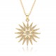 Sunflower pendant, European and American light luxury collarbone chain, copper plated with 18K real gold chain, zircon set, high-end light luxury necklace Sunflower pendant, European and American light luxury collarbone chain, copper plated with 18K real gold chain, zircon set, high-end light luxury necklace