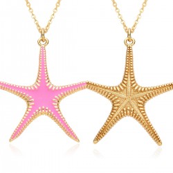 The cross-border best-selling Ocean series oil-dripping starfish pendant is a unique, fashionable, light luxury and niche design accessory necklace