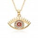 Wholesale from the manufacturer of the new European and American cross-border Devil's Eye oil-dripping necklace with multi-color micro-set pendant neck accessory Wholesale from the manufacturer of the new European and American cross-border Devil's Eye oil-dripping necklace with multi-color micro-set pendant neck accessory