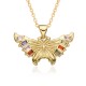 High-end style, unique personality, trapezonal color butterfly necklace, pendant, light luxury, retro collarbone chain, neck chain, best friend accessory High-end style, unique personality, trapezonal color butterfly necklace, pendant, light luxury, retro collarbone chain, neck chain, best friend accessory