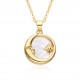 A zircon fashionable gold-plated geometric circular star and moon necklace from Europe and America A zircon fashionable gold-plated geometric circular star and moon necklace from Europe and America