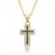 Exaggerated street trend hip-hop sweet and cool style, slightly inlaid colorful cross necklace pendant, personalized and versatile collarbone chain Exaggerated street trend hip-hop sweet and cool style, slightly inlaid colorful cross necklace pendant, personalized and versatile collarbone chain