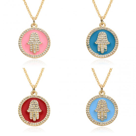 Oil-dropped diamond-encrusted palm necklace for women, fashionable and versatile, with a high-end feel. Zircon pendant, a small cross-border square accessory from Europe and America Oil-dropped diamond-encrusted palm necklace for women, fashionable and versatile, with a high-end feel. Zircon pendant, a small cross-border square accessory from Europe and America