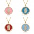 Oil-dropped diamond-encrusted palm necklace for women, fashionable and versatile, with a high-end feel. Zircon pendant, a small cross-border square accessory from Europe and America