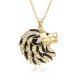 European and American hip-hop style, unique lion head pendant necklace, unisex, niche design tiger collarbone chain, cross-border European and American hip-hop style, unique lion head pendant necklace, unisex, niche design tiger collarbone chain, cross-border