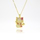 Hip-hop style cute and sweet full diamond cat KT pendant necklace, luxurious cartoon cat necklace, elegant and fashionable jewelry Hip-hop style cute and sweet full diamond cat KT pendant necklace, luxurious cartoon cat necklace, elegant and fashionable jewelry
