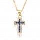 Exaggerated street trend hip-hop sweet and cool style, slightly inlaid colorful cross necklace pendant, personalized and versatile collarbone chain Exaggerated street trend hip-hop sweet and cool style, slightly inlaid colorful cross necklace pendant, personalized and versatile collarbone chain