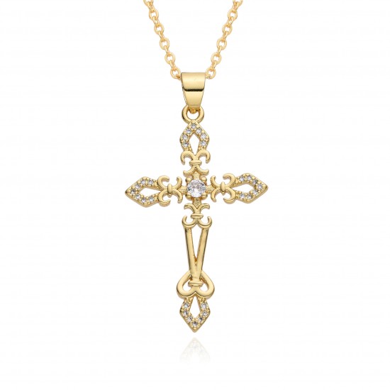 ebay independent station foreign trade cross-border jewelry supply, copper micro-inlaid zircon cross pendant, religious necklace for women ebay independent station foreign trade cross-border jewelry supply, copper micro-inlaid zircon cross pendant, religious necklace for women
